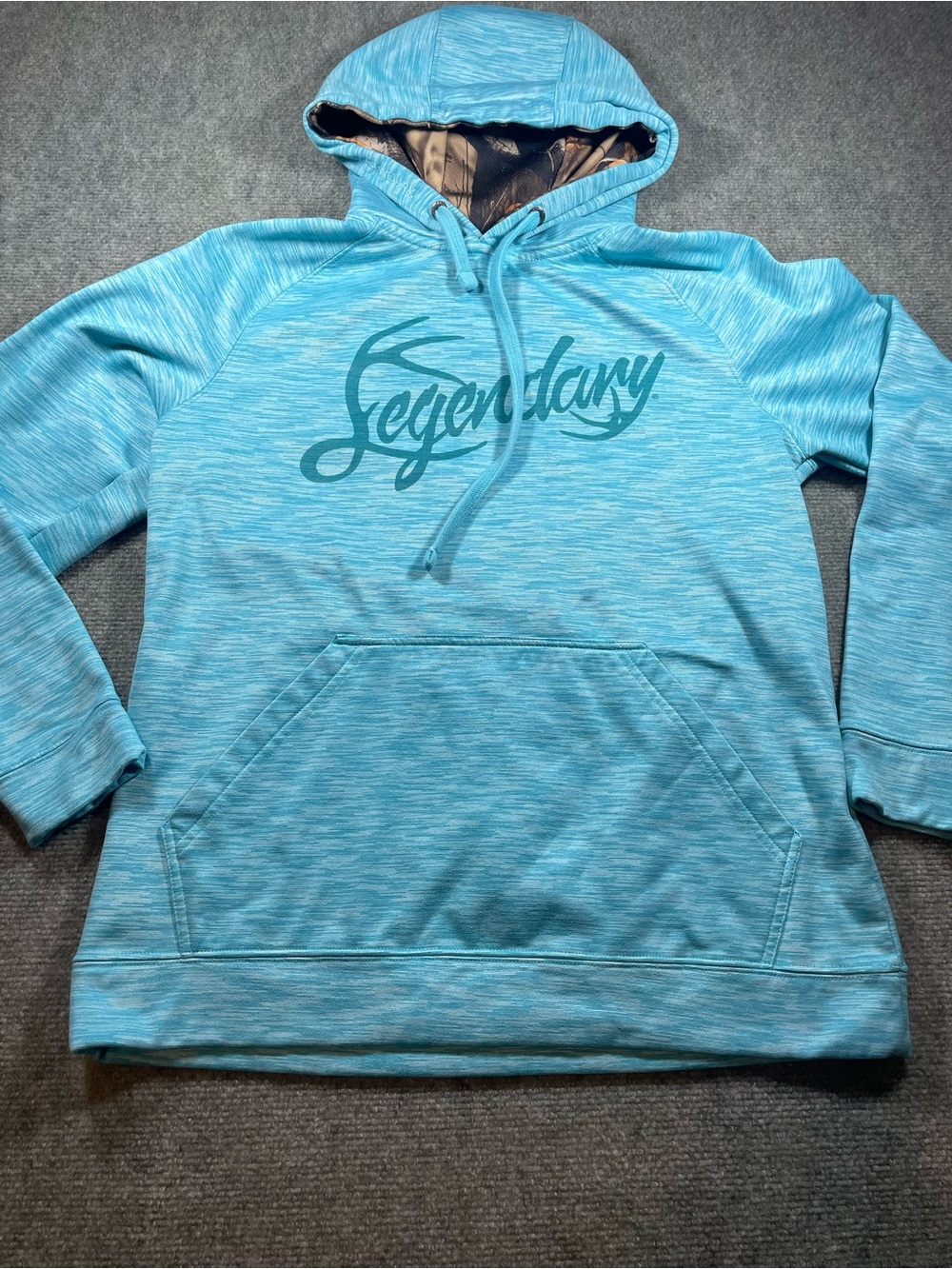 Legendary Whitetails Teal Hooded Pullover with Camo Trim‎